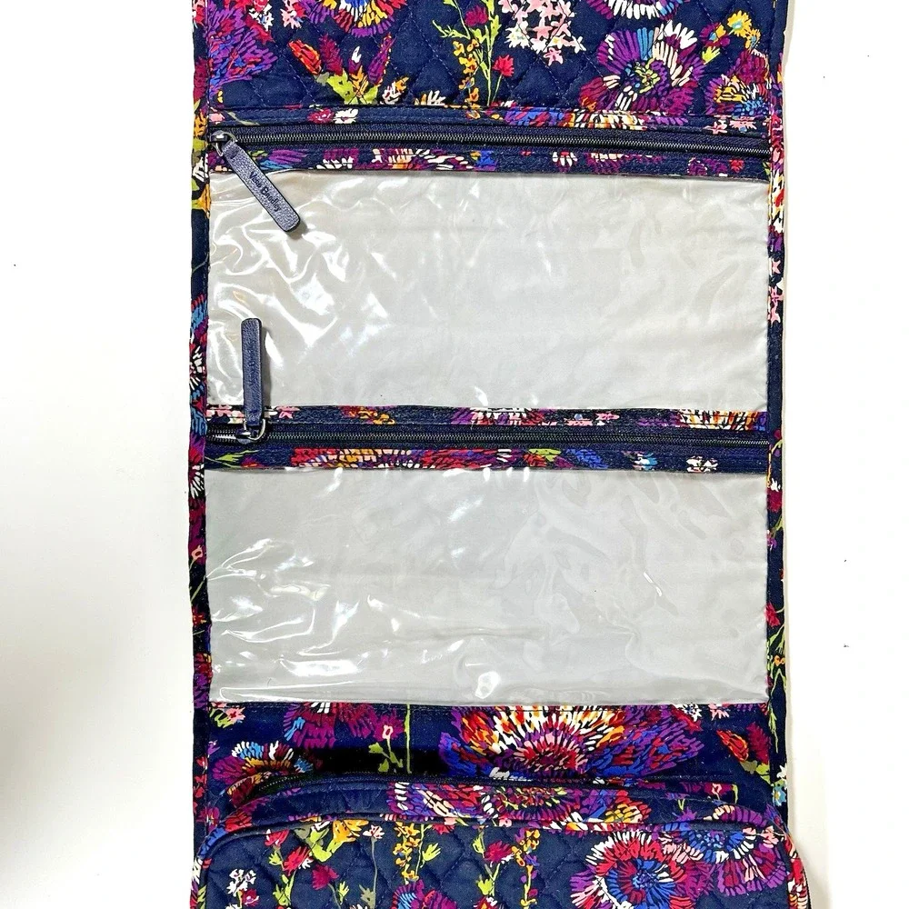 Vera Bradley Hanging Cosmetic Organizer Midnight Wildflowers‎ Quilted Cotton